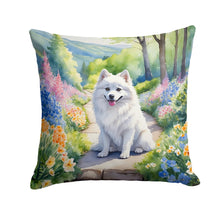 Load image into Gallery viewer, American Eskimo Spring Garden Throw Pillow