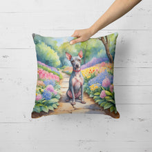 Load image into Gallery viewer, American Hairless Terrier Spring Garden Throw Pillow