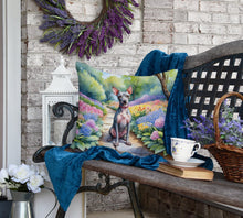 Load image into Gallery viewer, American Hairless Terrier Spring Garden Throw Pillow
