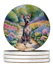Load image into Gallery viewer, American Hairless Terrier Spring Garden Large Sandstone Coasters Pack of 4