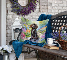Load image into Gallery viewer, American Water Spaniel Spring Garden Throw Pillow