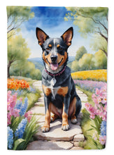 Load image into Gallery viewer, Australian Cattle Dog Spring Path Garden Flag  – Dog-Themed Floral Outdoor Decor