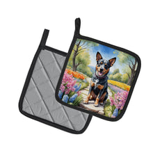 Load image into Gallery viewer, Australian Cattle Dog Spring Garden Pot Holders - Set of 2 Decorative Kitchen Helpers | Made in the USA