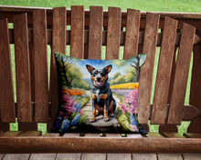 Load image into Gallery viewer, Australian Cattle Dog Spring Garden Throw Pillow - 14x14 Decorative Pillow – Art for Your Home &amp; Patio