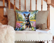 Load image into Gallery viewer, Australian Cattle Dog Spring Garden Throw Pillow - 14x14 Decorative Pillow – Art for Your Home &amp; Patio