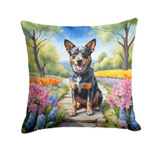 Load image into Gallery viewer, Australian Cattle Dog Spring Garden Throw Pillow - 14x14 Decorative Pillow – Art for Your Home &amp; Patio