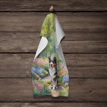 Load image into Gallery viewer, Australian Shepherd Spring Garden Kitchen Towel
