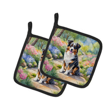 Load image into Gallery viewer, Australian Shepherd Spring Garden Pot Holders - Set of 2 Decorative Kitchen Helpers | Made in the USA
