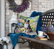 Load image into Gallery viewer, Australian Shepherd Spring Garden Throw Pillow