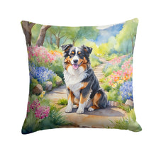 Load image into Gallery viewer, Australian Shepherd Spring Garden Throw Pillow