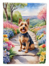Load image into Gallery viewer, Australian Terrier Spring Path Garden Flag  – Dog-Themed Floral Outdoor Decor