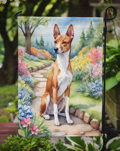 Load image into Gallery viewer, Basenji Spring Path Garden Flag  – Dog-Themed Floral Outdoor Decor