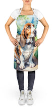 Load image into Gallery viewer, Basset Hound Spring Garden Apron – Artist-Designed Kitchen, BBQ &amp; Craft Apron