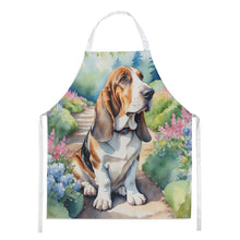 Load image into Gallery viewer, Basset Hound Spring Garden Apron – Artist-Designed Kitchen, BBQ &amp; Craft Apron