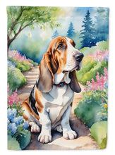 Load image into Gallery viewer, Basset Hound Spring Path House Flag