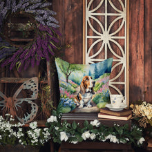 Load image into Gallery viewer, Basset Hound Spring Garden Throw Pillow