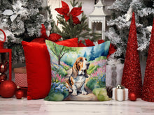 Load image into Gallery viewer, Basset Hound Spring Garden Throw Pillow