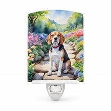 Load image into Gallery viewer, Beagle Spring Garden Ceramic Night Light Compact, UL-Certified, Ideal for Bedroom, Bathroom, Nursery, Hallway, Kitchen, 6x4x3, Multicolor