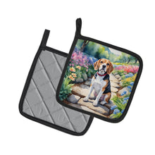 Load image into Gallery viewer, Beagle Spring Garden Pot Holders - Set of 2 Decorative Kitchen Helpers | Made in the USA
