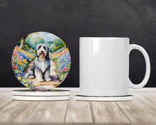 Load image into Gallery viewer, Bearded Collie Spring Garden Large Sandstone Coasters Pack of 4