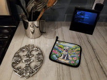 Load image into Gallery viewer, Bedlington Terrier Spring Garden Pot Holders - Set of 2 Decorative Kitchen Helpers | Made in the USA