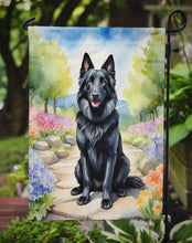 Load image into Gallery viewer, Belgian Sheepdog Spring Path Garden Flag  – Dog-Themed Floral Outdoor Decor