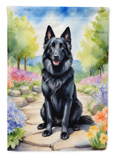 Load image into Gallery viewer, Belgian Sheepdog Spring Path Garden Flag  – Dog-Themed Floral Outdoor Decor
