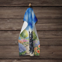 Load image into Gallery viewer, Belgian Sheepdog Spring Path Kitchen Towel