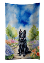 Load image into Gallery viewer, Belgian Sheepdog Spring Path Kitchen Towel