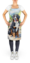 Load image into Gallery viewer, Bernese Mountain Dog Spring Path Apron – Artist-Designed Kitchen, BBQ &amp; Craft Apron