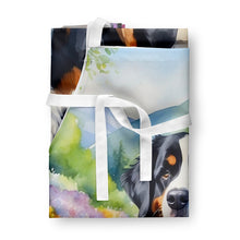 Load image into Gallery viewer, Bernese Mountain Dog Spring Path Apron – Artist-Designed Kitchen, BBQ &amp; Craft Apron