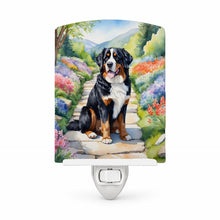 Load image into Gallery viewer, Bernese Mountain Dog Spring Path Ceramic Night Light Compact, UL-Certified, Ideal for Bedroom, Bathroom, Nursery, Hallway, Kitchen, 6x4x3, Multicolor