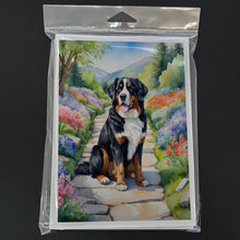 Load image into Gallery viewer, Bernese Mountain Dog Spring Path Greeting Cards - Blank Note Cards – 8-Pack of Artist-Designed Cards with Envelopes