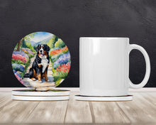 Load image into Gallery viewer, Bernese Mountain Dog Spring Path Large Sandstone Coasters Pack of 4