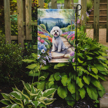 Load image into Gallery viewer, Bichon Frise Spring Path Garden Flag  – Dog-Themed Floral Outdoor Decor
