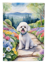 Load image into Gallery viewer, Bichon Frise Spring Path Garden Flag  – Dog-Themed Floral Outdoor Decor