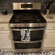 Load image into Gallery viewer, Border Collie Spring Path Kitchen Towel