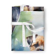 Load image into Gallery viewer, Border Terrier Spring Path Apron – Artist-Designed Kitchen, BBQ &amp; Craft Apron