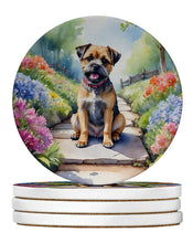Load image into Gallery viewer, Border Terrier Spring Path Large Sandstone Coasters Pack of 4