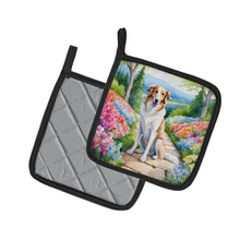Load image into Gallery viewer, Borzoi Spring Path Pot Holders - Set of 2 Decorative Kitchen Helpers | Made in the USA