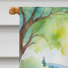 Load image into Gallery viewer, Borzoi Spring Path House Flag