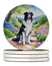 Load image into Gallery viewer, Borzoi Spring Path Large Sandstone Coasters Pack of 4