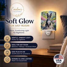 Load image into Gallery viewer, Boston Terrier Spring Path Ceramic Night Light Compact, UL-Certified, Ideal for Bedroom, Bathroom, Nursery, Hallway, Kitchen, 6x4x3, Multicolor