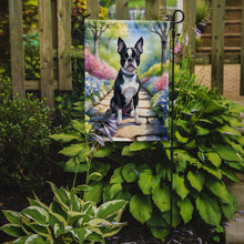 Load image into Gallery viewer, Boston Terrier Spring Path Garden Flag  – Dog-Themed Floral Outdoor Decor