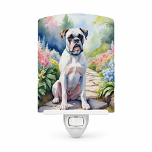 Load image into Gallery viewer, White Boxer Spring Path Ceramic Night Light Compact, UL-Certified, Ideal for Bedroom, Bathroom, Nursery, Hallway, Kitchen, 6x4x3, Multicolor