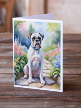 Load image into Gallery viewer, White Boxer Spring Path Greeting Cards - Blank Note Cards – 8-Pack of Artist-Designed Cards with Envelopes