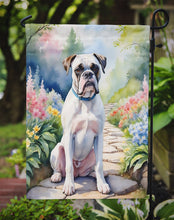 Load image into Gallery viewer, White Boxer Spring Path Garden Flag  – Dog-Themed Floral Outdoor Decor