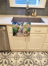 Load image into Gallery viewer, White Boxer Spring Path Kitchen Towel