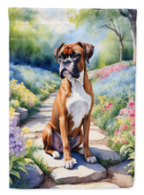 Load image into Gallery viewer, Boxer Spring Path Garden Flag  – Dog-Themed Floral Outdoor Decor