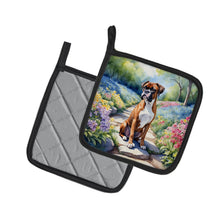 Load image into Gallery viewer, Boxer Spring Path Pot Holders - Set of 2 Decorative Kitchen Helpers | Made in the USA